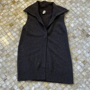 Charcoal Brown  Knit Sleeveless Collared Sweater Vest NWOT